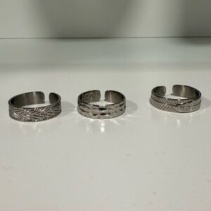 Orezza Silver Textured Men's Rings Set